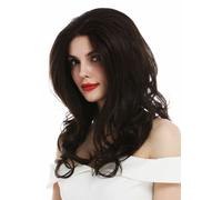 Parrucca da Donna Donne Lace-Front Lungo Mosso Voluminoso Marrone Scuro