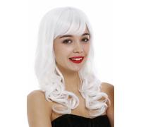Parrucca da Donna Donne Lungo Ricci Ondulato Frangia Cosplay Bianco 3001-1001