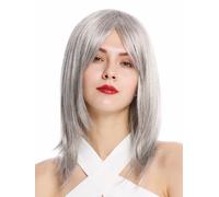 Parrucca da Donna Donne Medio Lungo Liscio Frangia con Riga Grigio GFW2472-51