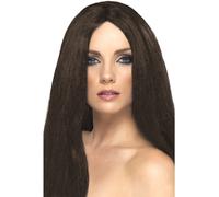 Parrucca Da Donna Extra Lunga Marrone Liscia Per Costume 44cm
