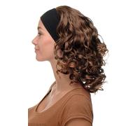 Parrucca da Donna Fascia Fronte Voluminoso Ricci Mix Marrone Biondo BRO-704-6T27