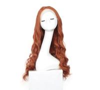 Parrucca da donna in pizzo con capelli sintetici lunghi ondulati, resistente al calore, per uso quotidiano, per cosplay, curcuma, 61 cm, pizzo frontale