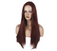 Parrucca Da Donna Intrecciata A Mano In Pizzo Frontale A Forma Di T, Parrucca Con Capelli Lunghi Lisci Con Riga Centrale E Copertura Completa Della Testa
