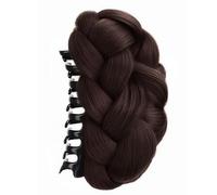 Parrucca da donna intrecciata dall'aspetto naturale, con stili voluminosi e clip a artiglio per eventi formali, look naturale