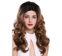 Parrucca Da Donna Lace-Front Parte-Mono Lunga Ricci Nera Bionda Ombre Ciocche