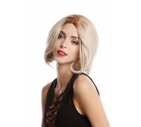 Parrucca da Donna Longbob Bob Corto Punte Ricurve Biondo Riga IN Mezzo