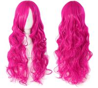 Parrucca da Donna Lunga fuchsia ondulata 65 cm