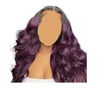 Parrucca da donna lunga viola rossa ondulata con pizzo frontale Ombre 13×4, capelli umani naturali