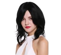 Parrucca da Donna Lunghezza Alle Spalle Voluminoso Mosso Riga Nero SA089-1