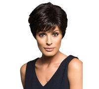 Parrucca da donna marrone corta soffice naturale riga laterale bionda parrucche corte dritte per donne capelli resistenti al calore parrucche piene strato corto capelli naturali B