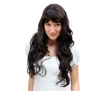 Parrucca Da Donna Marrone Scuro Lunga Ondulata Con Frangia 9317-234