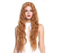 Parrucca da Donna Molto Lungo Ondulato Riga IN Mezzo Biondo Rame 6083H-30