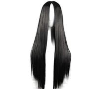 Parrucca da donna nera lunga diritta naturale per anime cosplay feste in costume Halloween Carnevale