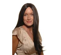 Parrucca da Donna Nero Lungo Riga Liscio Biancaneve Donna Indiana SA-151-1B