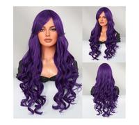 Parrucca da donna Parrucca alla moda Parrucca da sirena vestire lunghi capelli ricci Parrucca cosplay sirena sfumata blu ghiaccio Parrucca(Mermaid dark night purple)