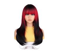 Parrucca da donna Parrucca alla moda Parrucche Parrucche lunghe diritte sfumate da donna Fibra chimica di seta ad alta temperatura Testa piena Parrucca