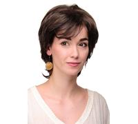 Parrucca da Donna Parrucca Capelli Corti Corta Elegante Riga Braun Biondo Meche