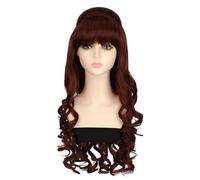 Parrucca Da Donna Parrucca con cappuccio, capelli ricci lunghi ondulati da donna, parrucca piena in fibra chimica alla moda, parrucca sintetica Parrucche Frontali In Pizzo Con Onde Profonde In C(A)