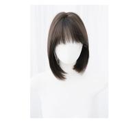 Parrucca da Donna Parrucca con frangia intrecciata, parrucca for tutti i giorni, capelli corti e lisci, stile francese, parrucca a testa intera Parrucche in Pizzo