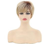 Parrucca da donna Parrucca corta diritta marrone oro Fascia for capelli da donna adatta for la vita quotidiana e le feste Parrucche umane