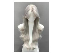 Parrucca da Donna Parrucca da 75 cm con frangia giornaliera in pizzo a una linea, parrucca con capelli lunghi e ricci, simulazione del cuoio capelluto, testa piena Parrucche in Pizzo