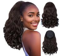 Parrucca da donna Parrucca di capelli ricci soffici media lunghezza for le donne Parrucche umane(Natural)