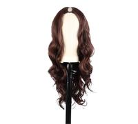 Parrucca da donna Parrucca e fascia for capelli ricci di media lunghezza for l'uso quotidiano Parrucche umane(Bruin)