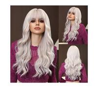 Parrucca da donna Parrucca for feste cosplay Fibra ad alta temperatura da marrone a platino Ombre Parrucche sintetiche ondulate lunghe for capelli con frangia for le donne Parrucche umane(LC1148-1)