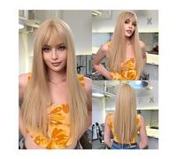 Parrucca da donna Parrucca naturale resistente al calore Parrucche sintetiche lunghe e setose con frangia Parrucche nere for capelli Lolita for feste cosplay for donne Parrucche umane(Lawig518-1)