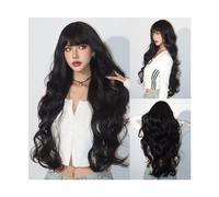 Parrucca da donna Parrucca riccia for le donne nere Parrucca quotidiana da 26 pollici Parrucche sintetiche Capelli lunghi con onda d'acqua Marrone Platino Biondo Parrucche Ombre Parte centrale Afro Pa