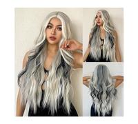 Parrucca da donna Parrucca riccia for le donne nere Parrucca quotidiana da 26 pollici Parrucche sintetiche Capelli lunghi con onda d'acqua Marrone Platino Biondo Parrucche Ombre Parte centrale Afro Pa