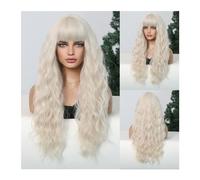 Parrucca da donna Parrucca riccia for le donne nere Parrucca quotidiana da 26 pollici Parrucche sintetiche Capelli lunghi con onda d'acqua Marrone Platino Biondo Parrucche Ombre Parte centrale Afro Pa