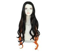 Parrucca da donna Parrucca riccia lunga sfumata con grandi onde soffici e capelli lisci for le donne, copertura completa della testa traspirante Parrucche umane