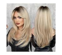 Parrucca da donna Parrucca sintetica ad alta densità for capelli neri con tintura for estremità, parrucche lunghe e diritte con frangia a tenda, parrucca Ombre a strati con evidenziazione verde for le
