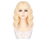 Parrucca Da Donna Parrucche da donna, capelli corti ricci artificiali, soffici capelli naturali, parrucca sintetica alla moda Parrucche Frontali In Pizzo Con Onde Profonde In C(D)