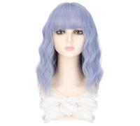 Parrucca Da Donna Parrucche da donna, capelli corti ricci artificiali, soffici capelli naturali, parrucca sintetica alla moda Parrucche Frontali In Pizzo Con Onde Profonde In C(E)