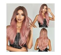 Parrucca da donna Parrucche for capelli Lolita for feste di cosplay della parte centrale naturale resistente al calore Parrucche sintetiche lunghe ondulate Ombre marrone viola for le donne Parrucche u