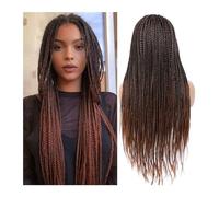 Parrucca da donna Parrucche for le donne afro nere Lungo rettilineo sintetico Trecce intrecciate Parrucche 26 '' Trecce sintetiche di alta qualità Parrucche umane(1B-30)
