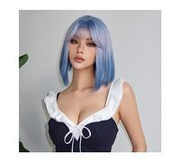 Parrucca da Donna Parrucche sintetiche cosplay blu da 14 pollici / 35 cm Parrucca for capelli Lolita di Halloween con caschetto corto dritto con frangia for donna Resistente al calore afro Parrucche