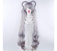 Parrucca da gioco LOL Sona Buvelle Maven of the Strings Parrucche sintetiche per capelli ricci lunghi grigi Costume Parrucche cosplay