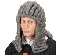 Parrucca da Giudice Grigia, in Scatola, per Uomo Adulto