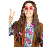 Parrucca da hippy castana Funidelia