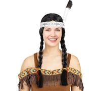 Parrucca da indiana con trecce da donna Funidelia