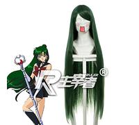 Parrucca da marinaio Moon Pluto Meiou Setsuna Cosplay Parrucca per capelli sintetica per capelli lunghi verde scuro per capelli sintetici KUZZ069A