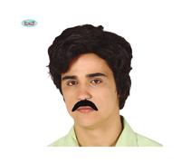 Parrucca da narcotrafficante con baffi da travestimento per feste