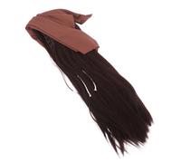 Parrucca da pirata per carnevale: unisex, colore marrone, per uomini e donne -