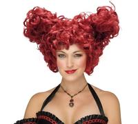 Parrucca da Regina Rossa con Corona for Costume da Bambina e Donna, Capelli Sintetici Resistenti al Calore, for Halloween, Festa di Natale