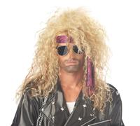 Parrucca Da Rocker Metal Pesante Bionda Unica