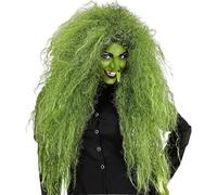 Parrucca da strega for capelli sintetici da 26 pollici for parrucche for feste cosplay di Halloween per Donne Affascinanti(Green)
