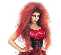 Parrucca da strega for capelli sintetici da 26 pollici for parrucche for feste cosplay di Halloween(Red)